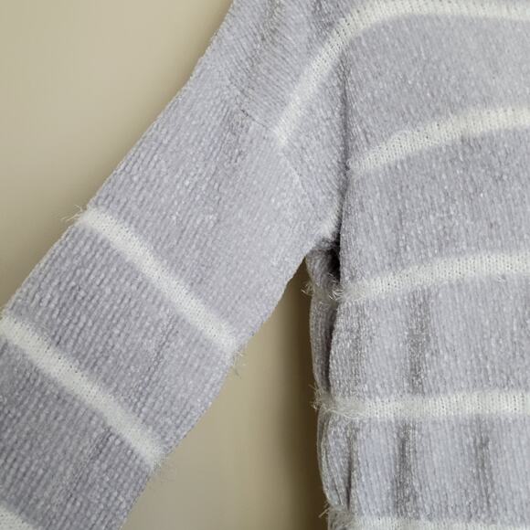 Rue 21 M Chenille Crop Sweater Eyelash Trim Drop Shoulder Pullover Soft Cozy - Picture 6 of 14